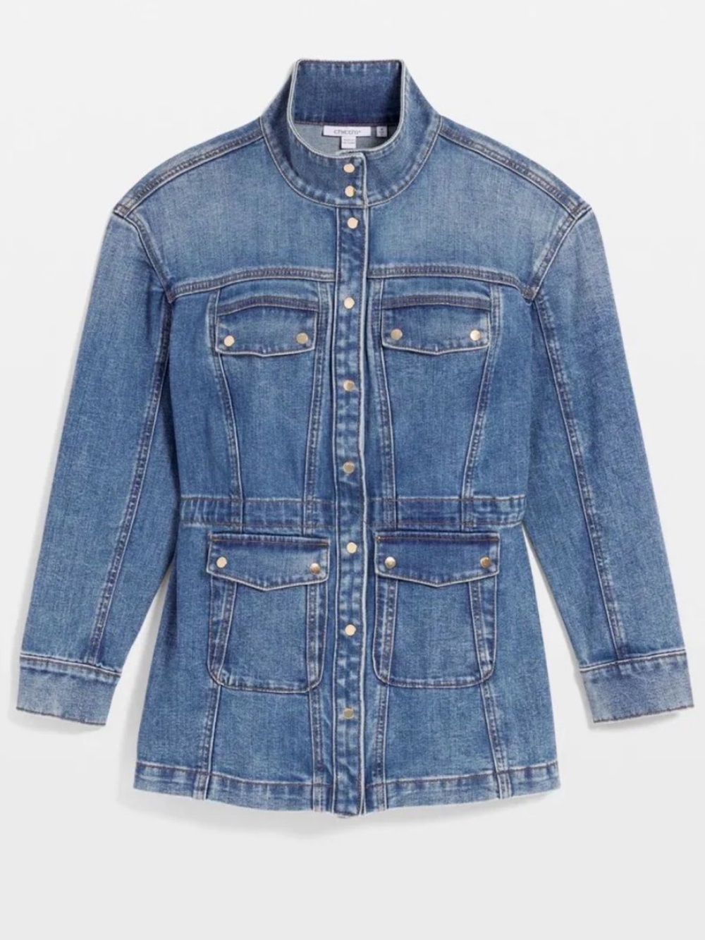Chico’s Denim Utility Jacket Size Large